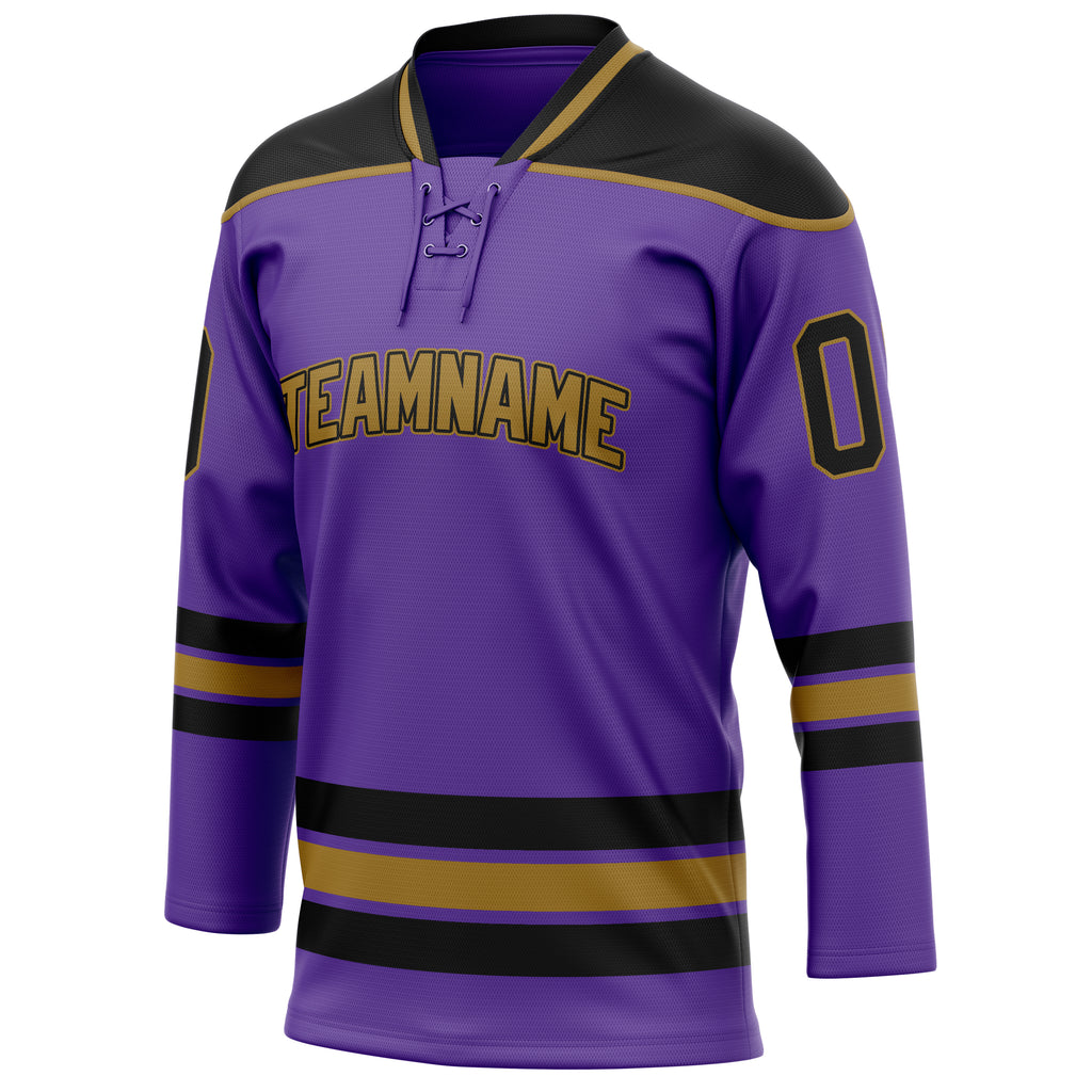 Personalized Purple & Black Solid Colour Hockey Jersey