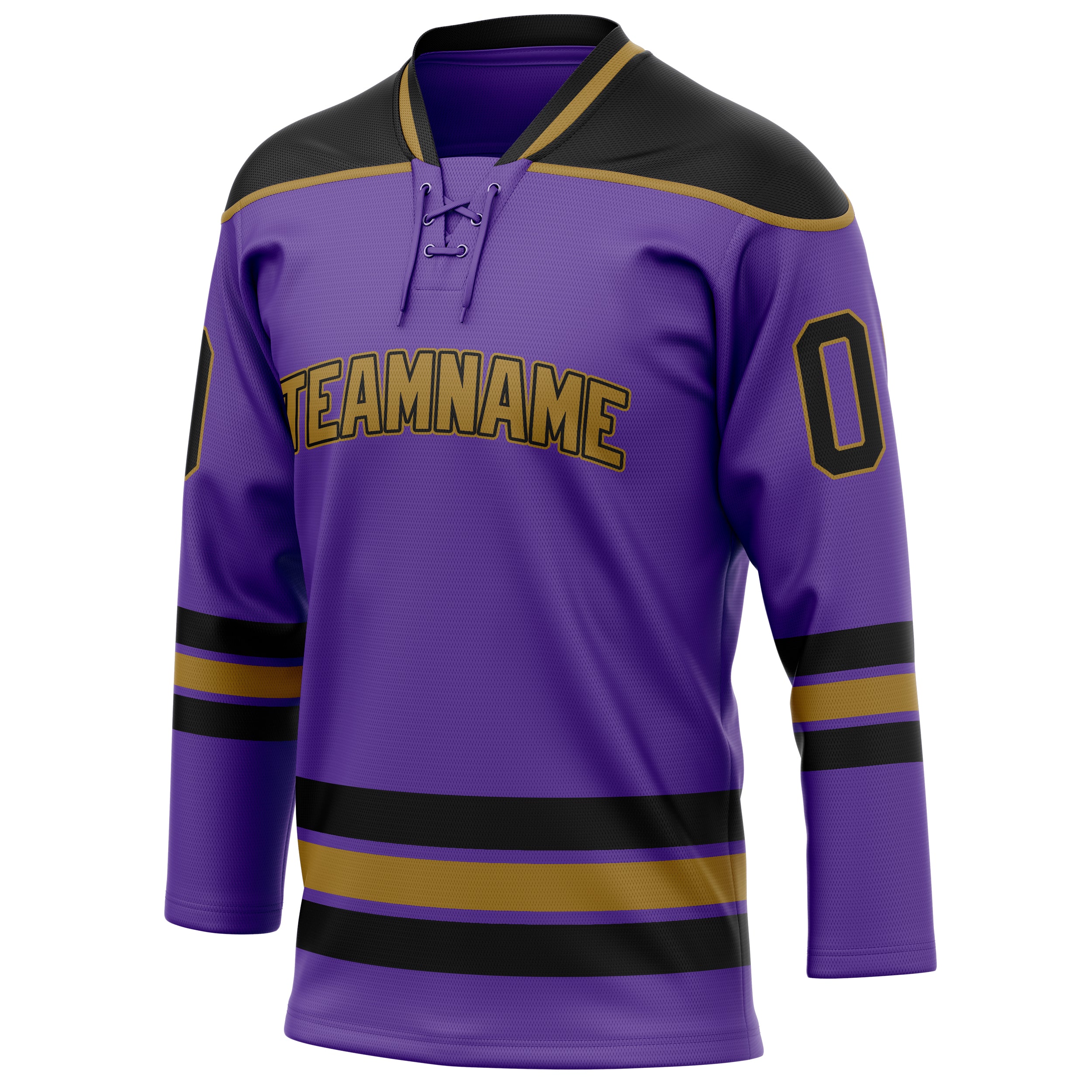 Personalized Purple & Black Solid Colour Hockey Jersey