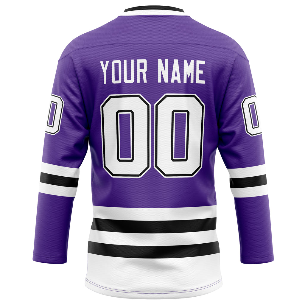 Personalized Purple & Black Solid Colour Hockey Jersey