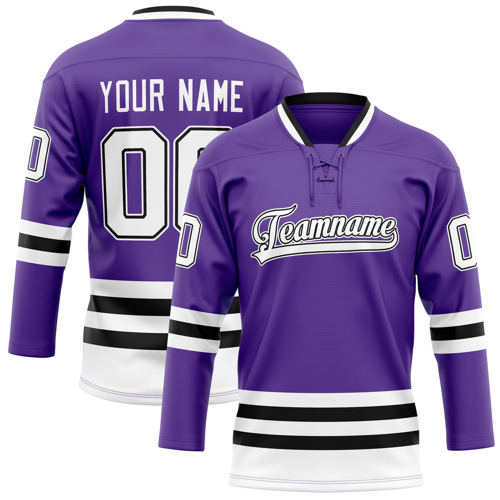 Personalized Purple & Black Solid Colour Hockey Jersey