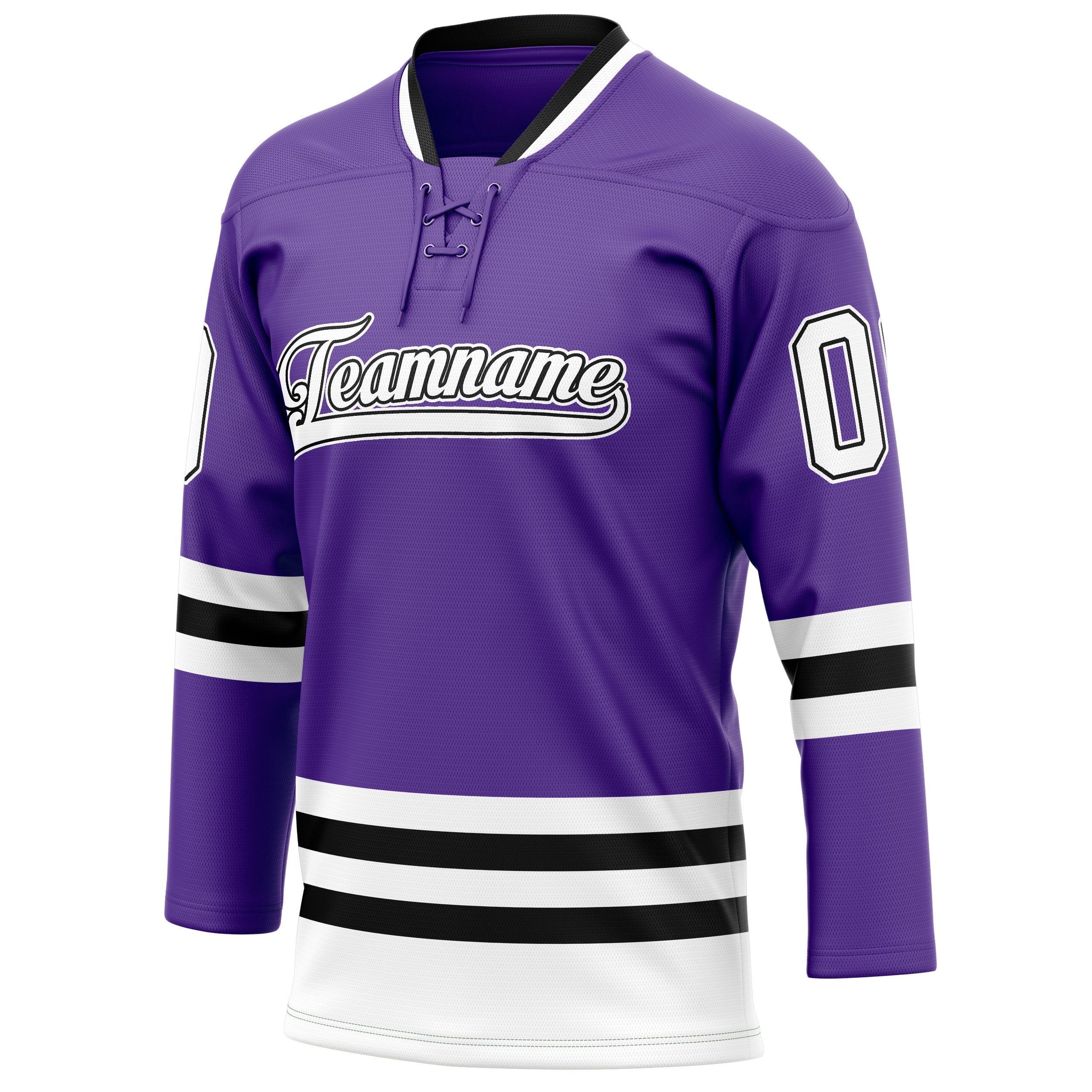 Personalized Purple & Black Solid Colour Hockey Jersey
