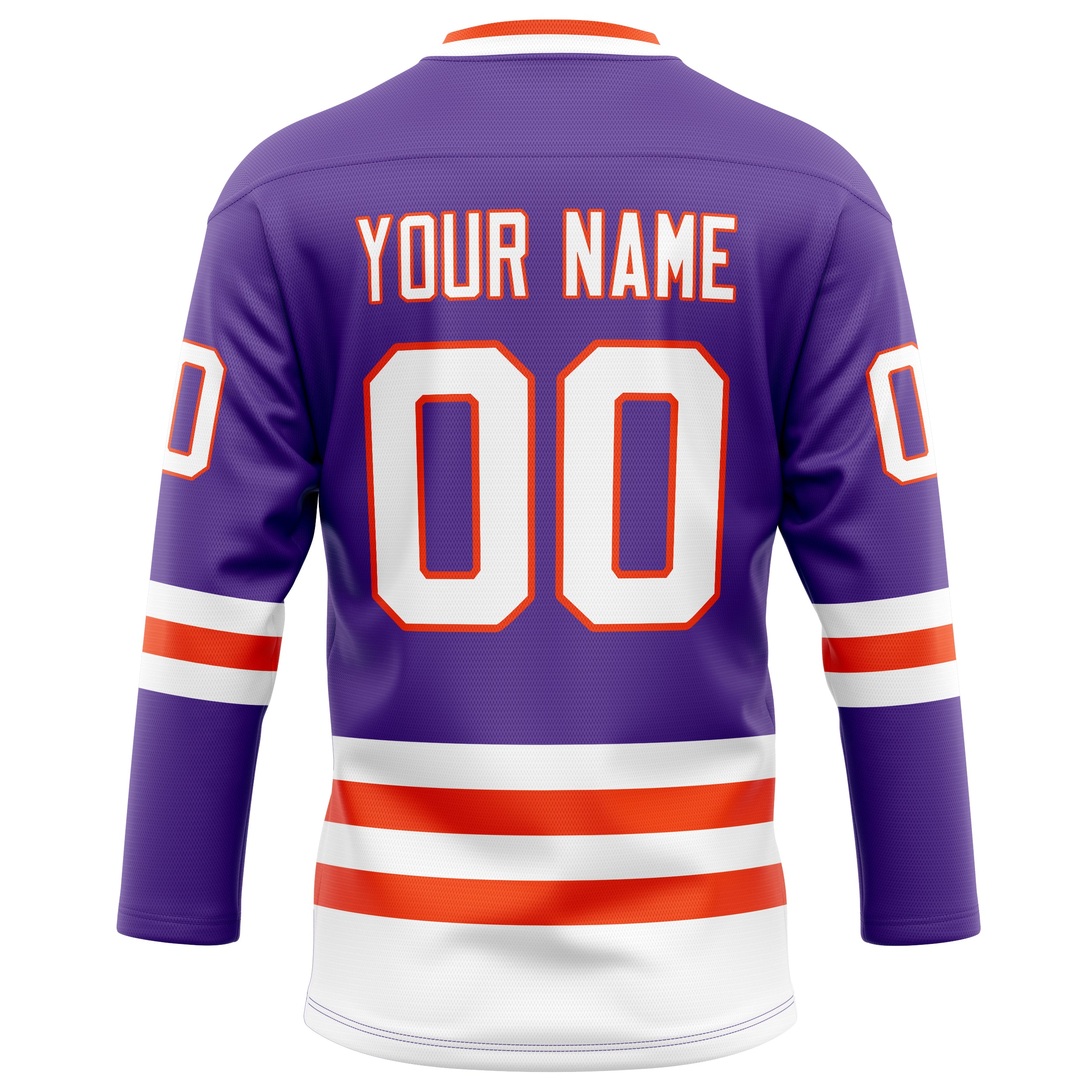 Personalized Purple & Orange Solid Colour Hockey Jersey