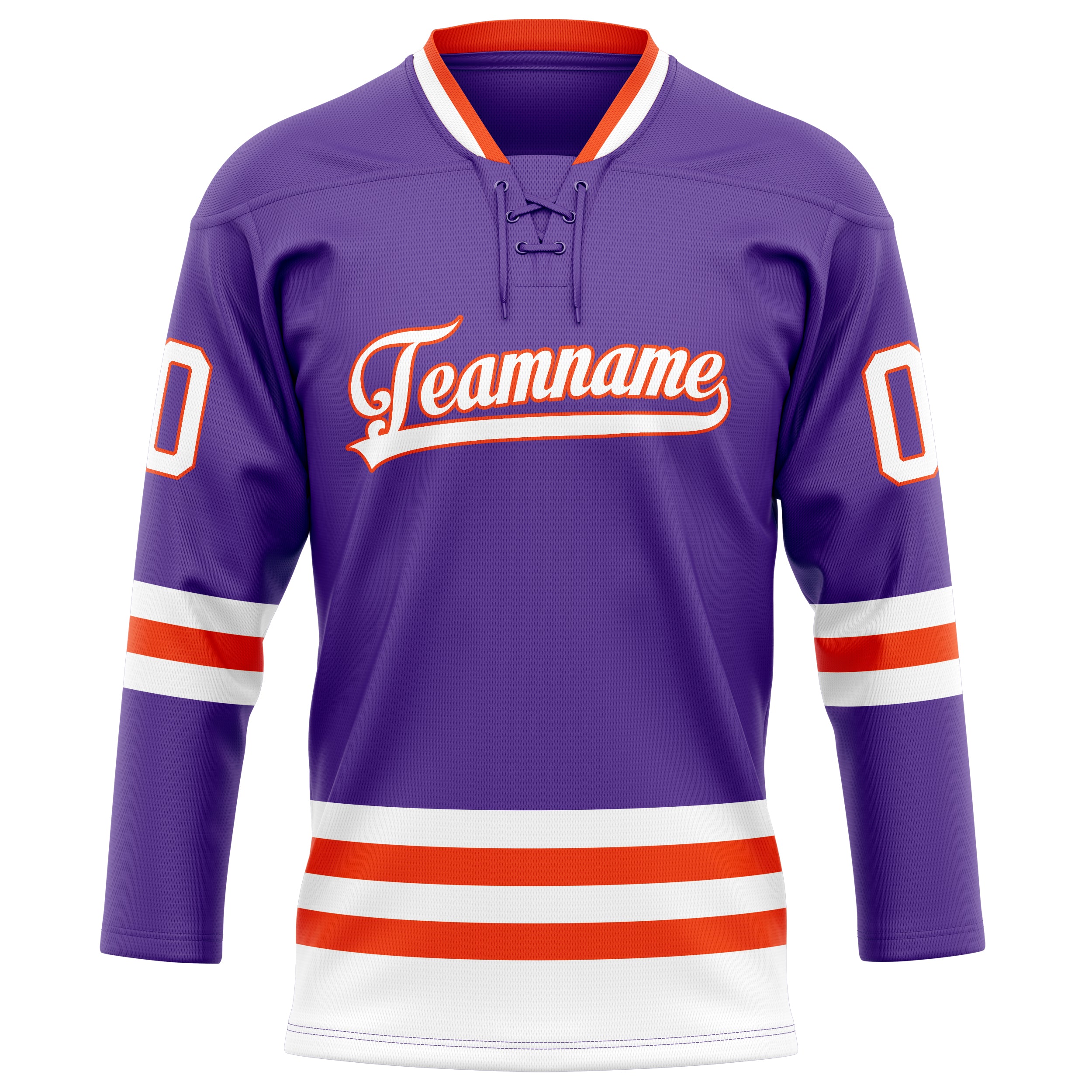 Personalized Purple & Orange Solid Colour Hockey Jersey