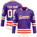 Personalized Purple & Orange Solid Colour Hockey Jersey