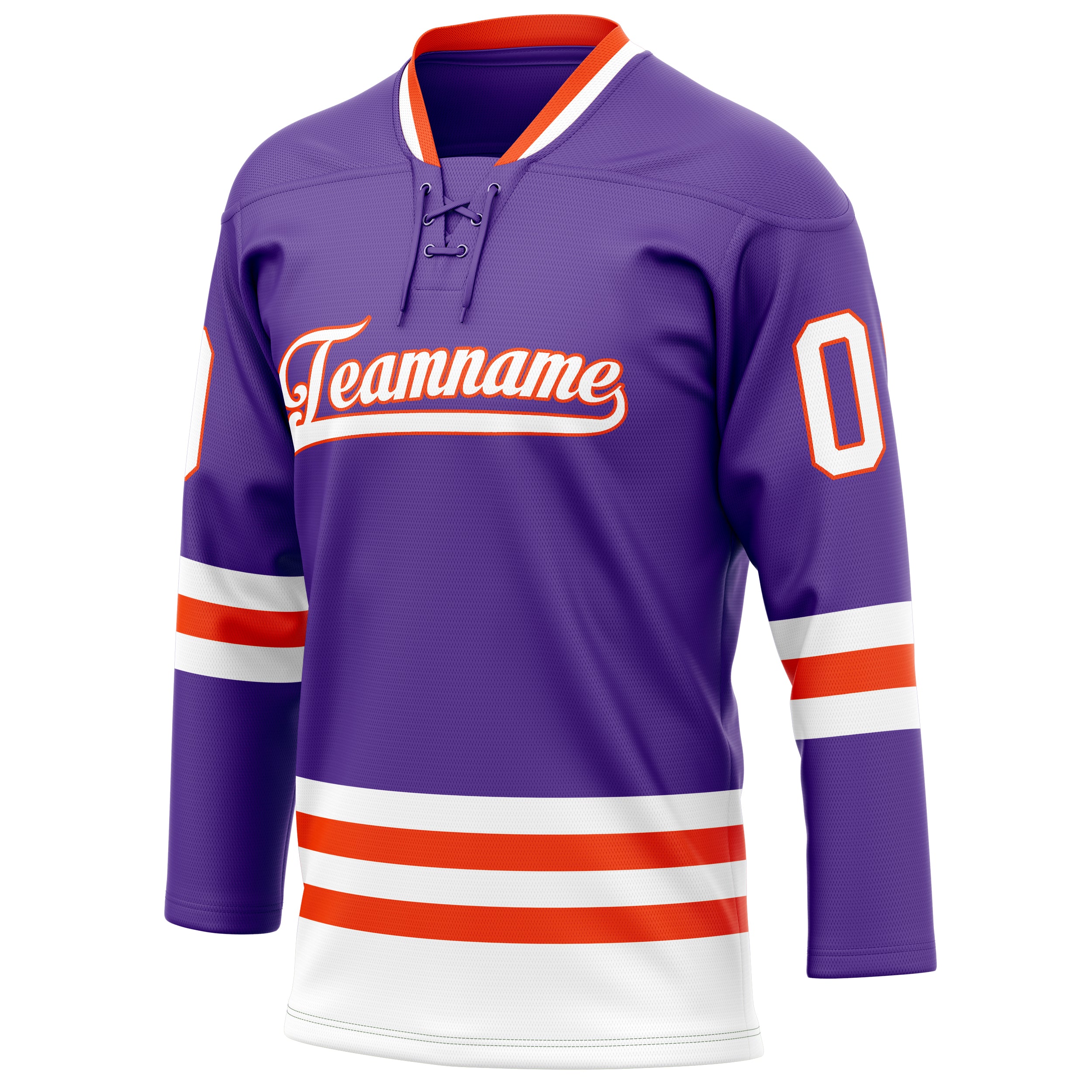 Personalized Purple & Orange Solid Colour Hockey Jersey