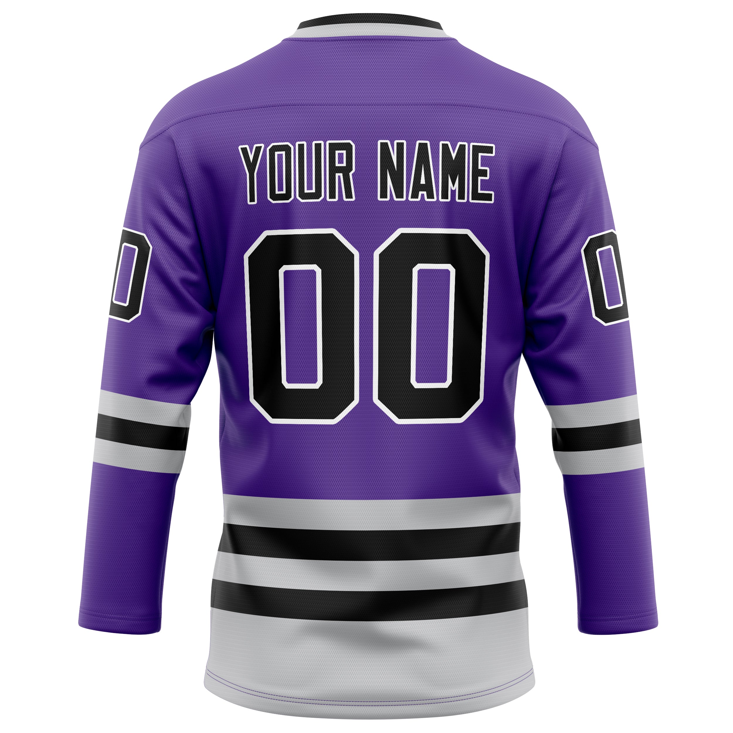 Personalized Purple & Gray Solid Colour Hockey Jersey