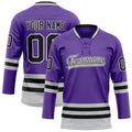 Personalized Purple & Gray Solid Colour Hockey Jersey
