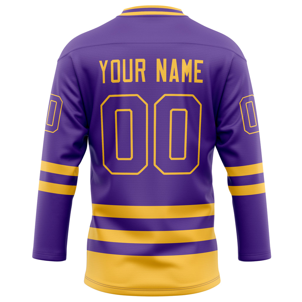 Personalized Purple & Gold Solid Colour Hockey Jersey