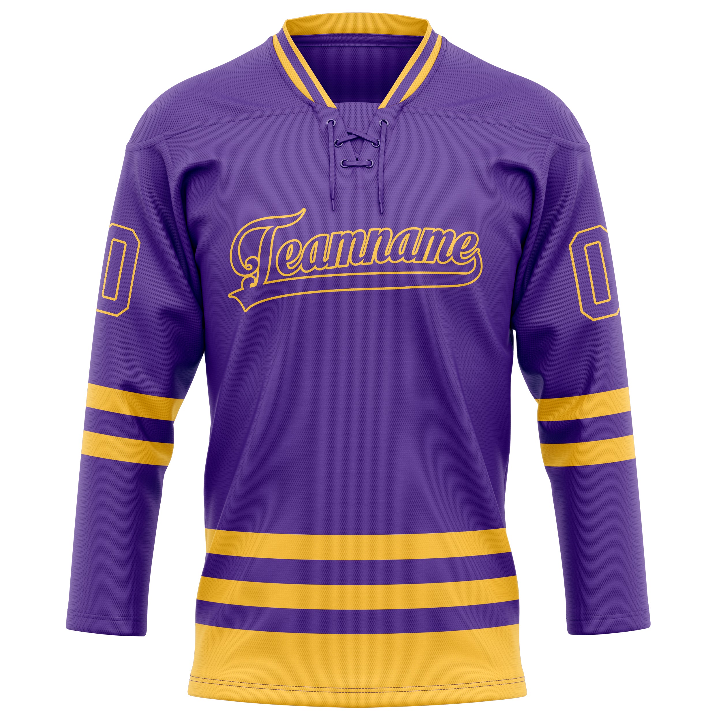 Personalized Purple & Gold Solid Colour Hockey Jersey