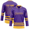 Personalized Purple & Gold Solid Colour Hockey Jersey