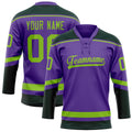 Personalized Purple & Neon Green Solid Colour Hockey Jersey