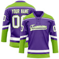 Personalized Purple & Neon Green Solid Colour Hockey Jersey