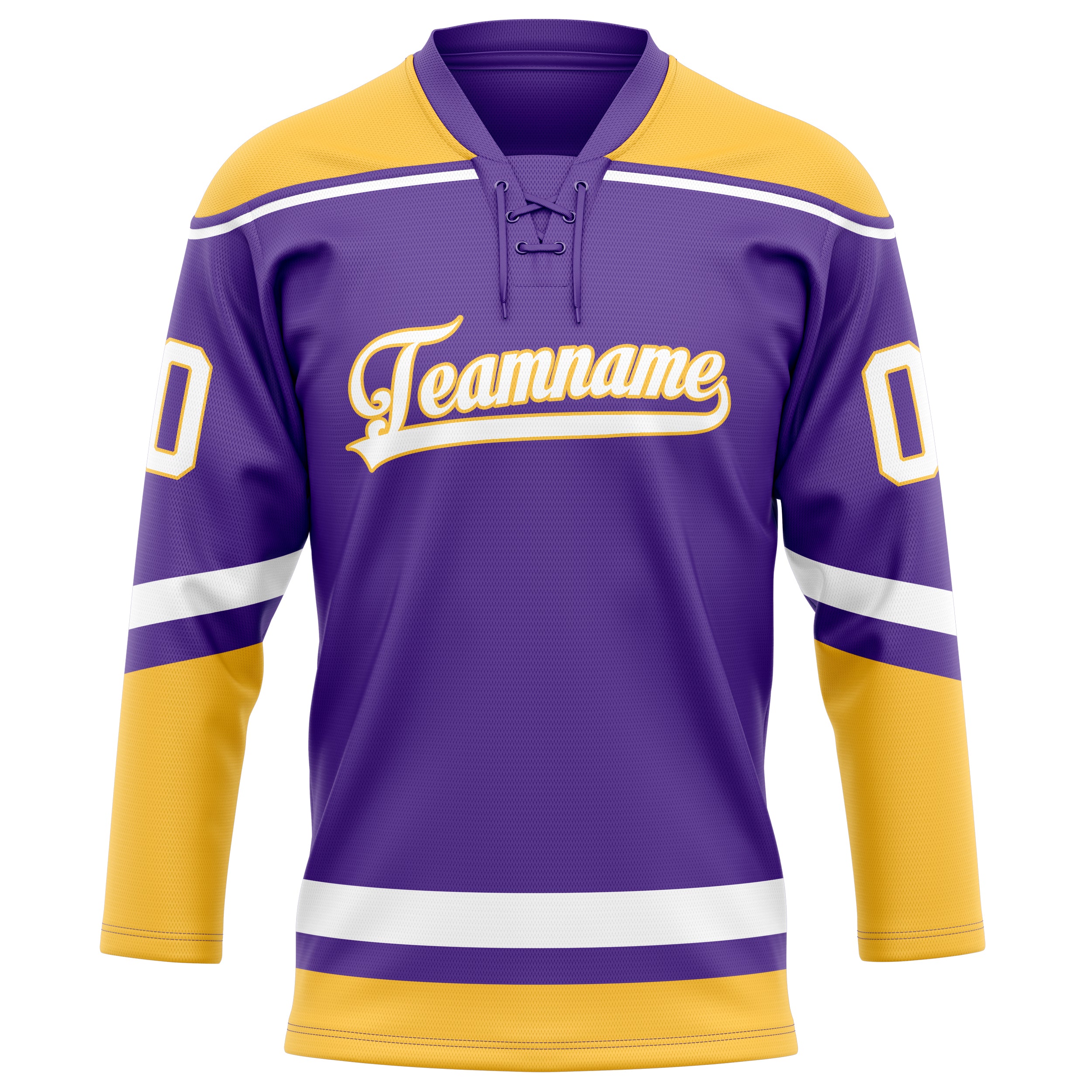 Personalized Purple & Gold Solid Colour Hockey Jersey