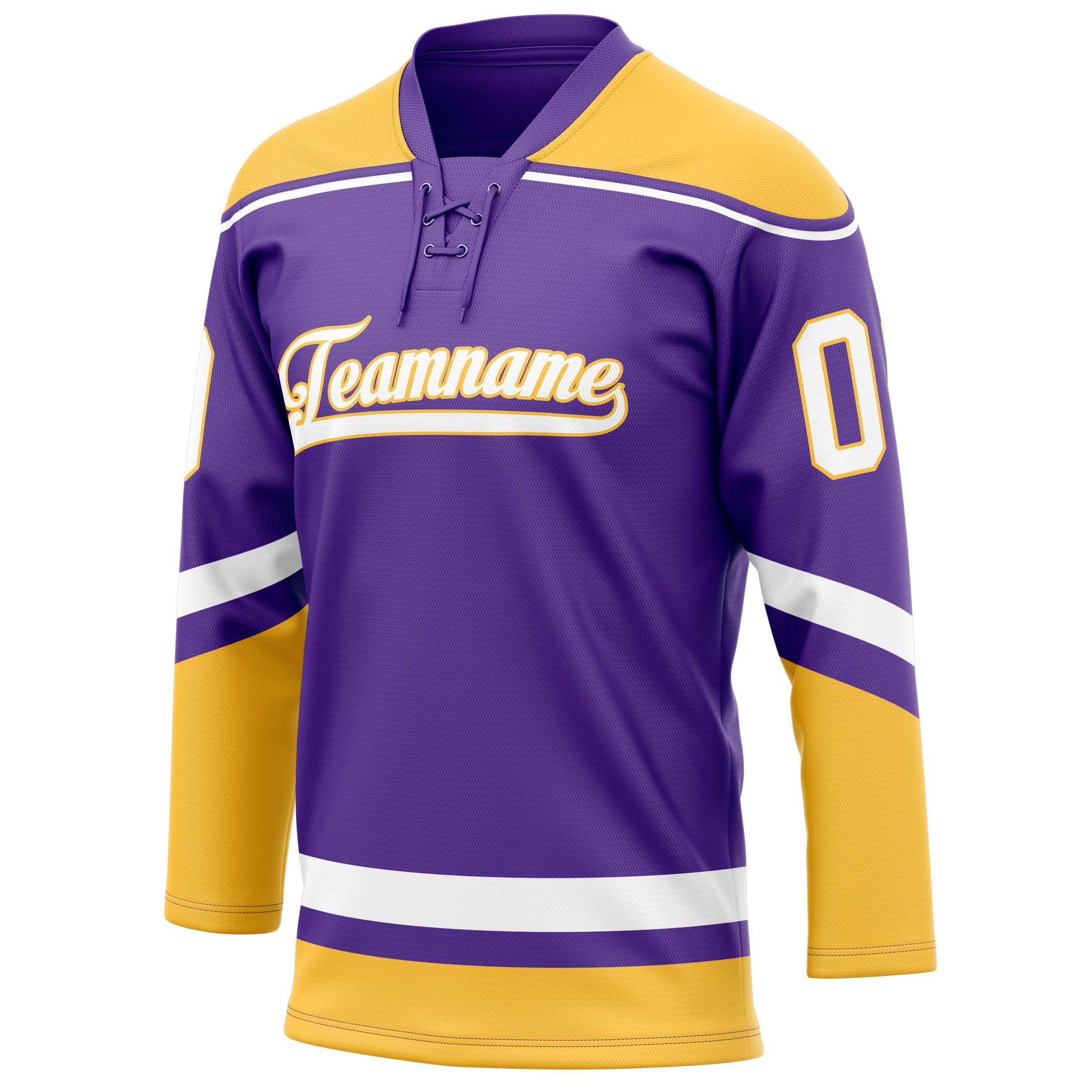 Personalized Purple & Gold Solid Colour Hockey Jersey