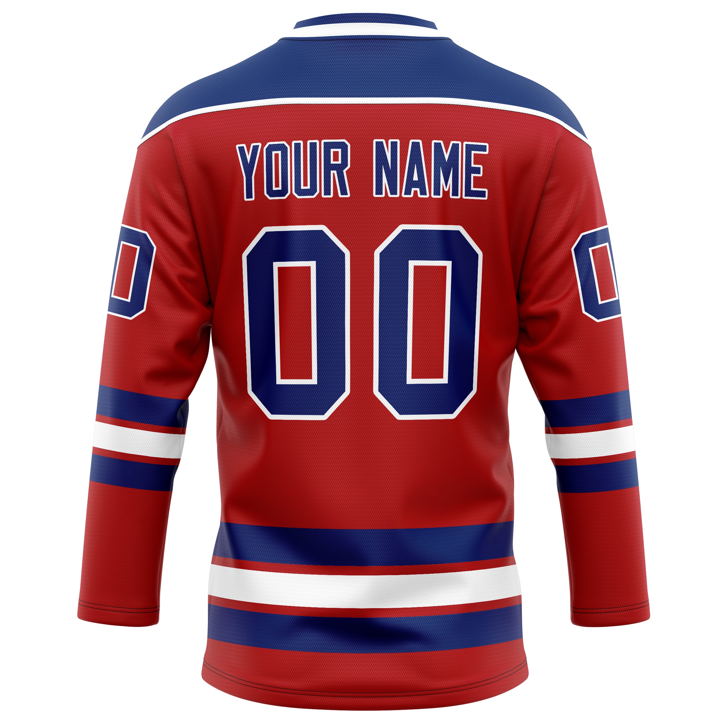 Personalized Red & Royal Solid Colour Hockey Jersey