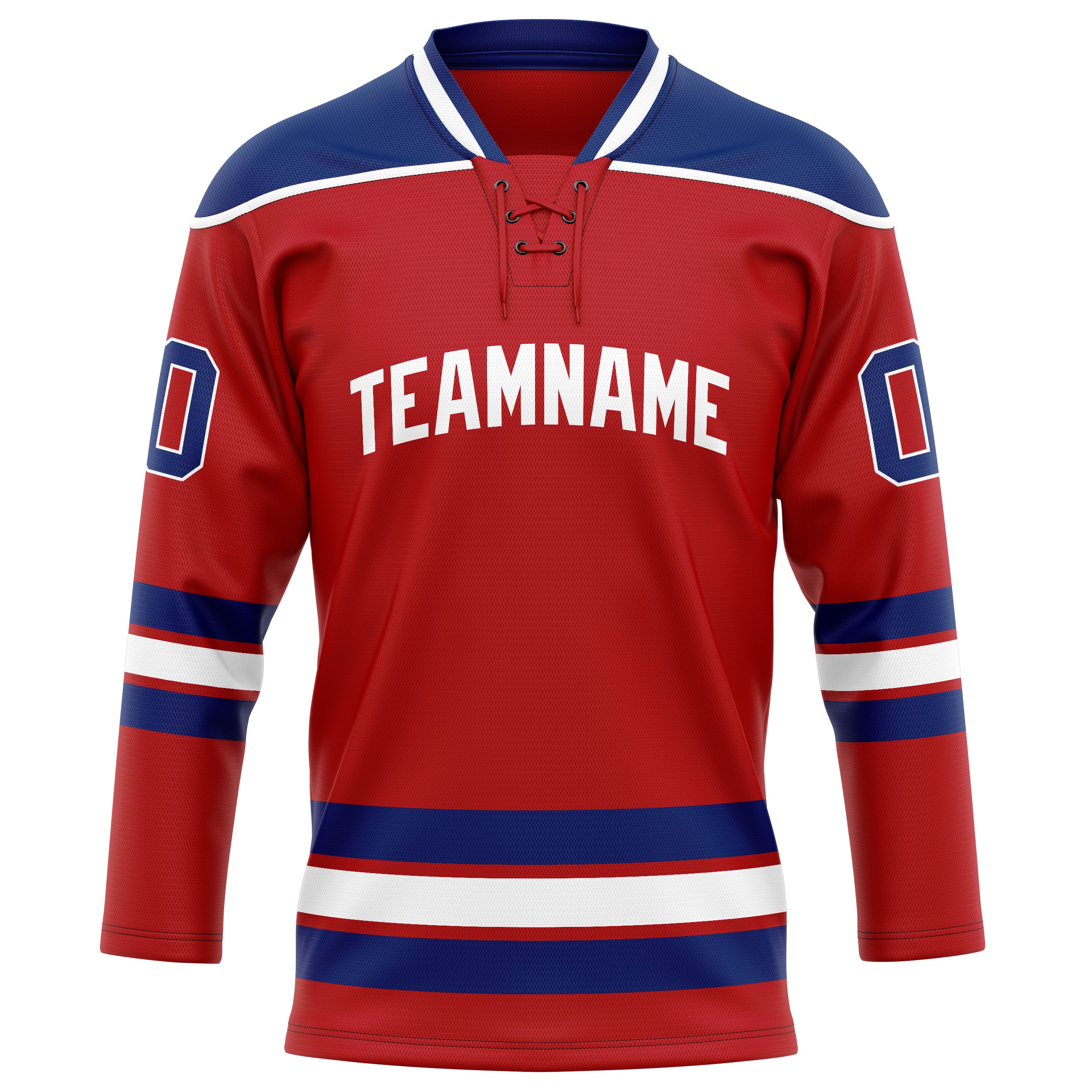 Personalized Red & Royal Solid Colour Hockey Jersey