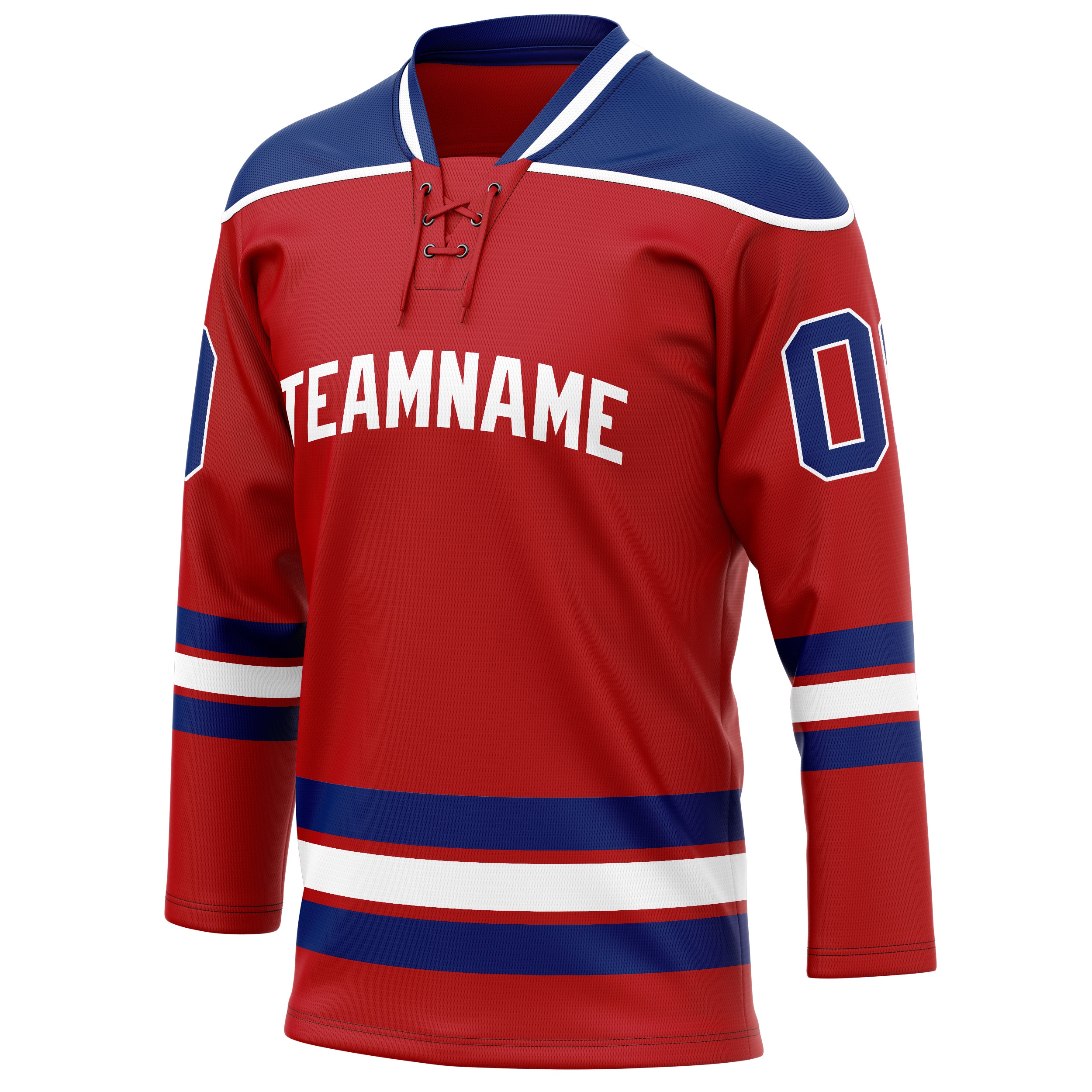 Personalized Red & Royal Solid Colour Hockey Jersey