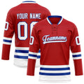 Personalized Red & White Solid Colour Hockey Jersey