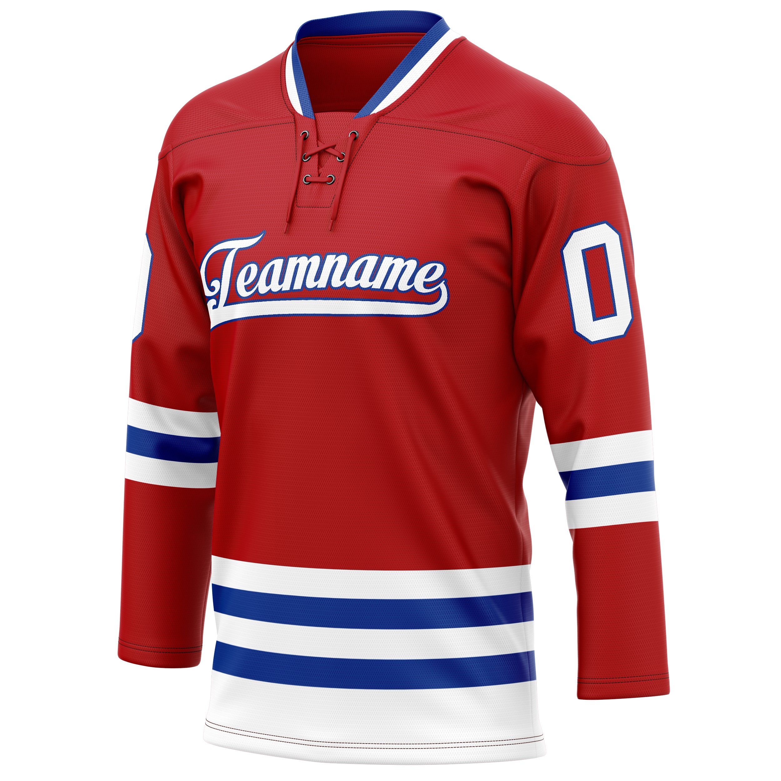 Personalized Red & White Solid Colour Hockey Jersey