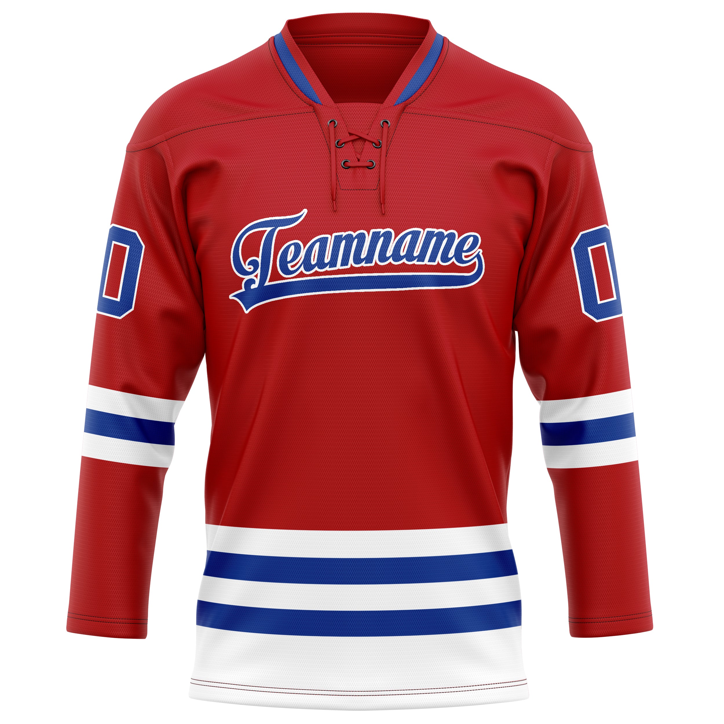 Personalized Red & Royal Solid Colour Hockey Jersey
