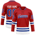 Personalized Red & Royal Solid Colour Hockey Jersey
