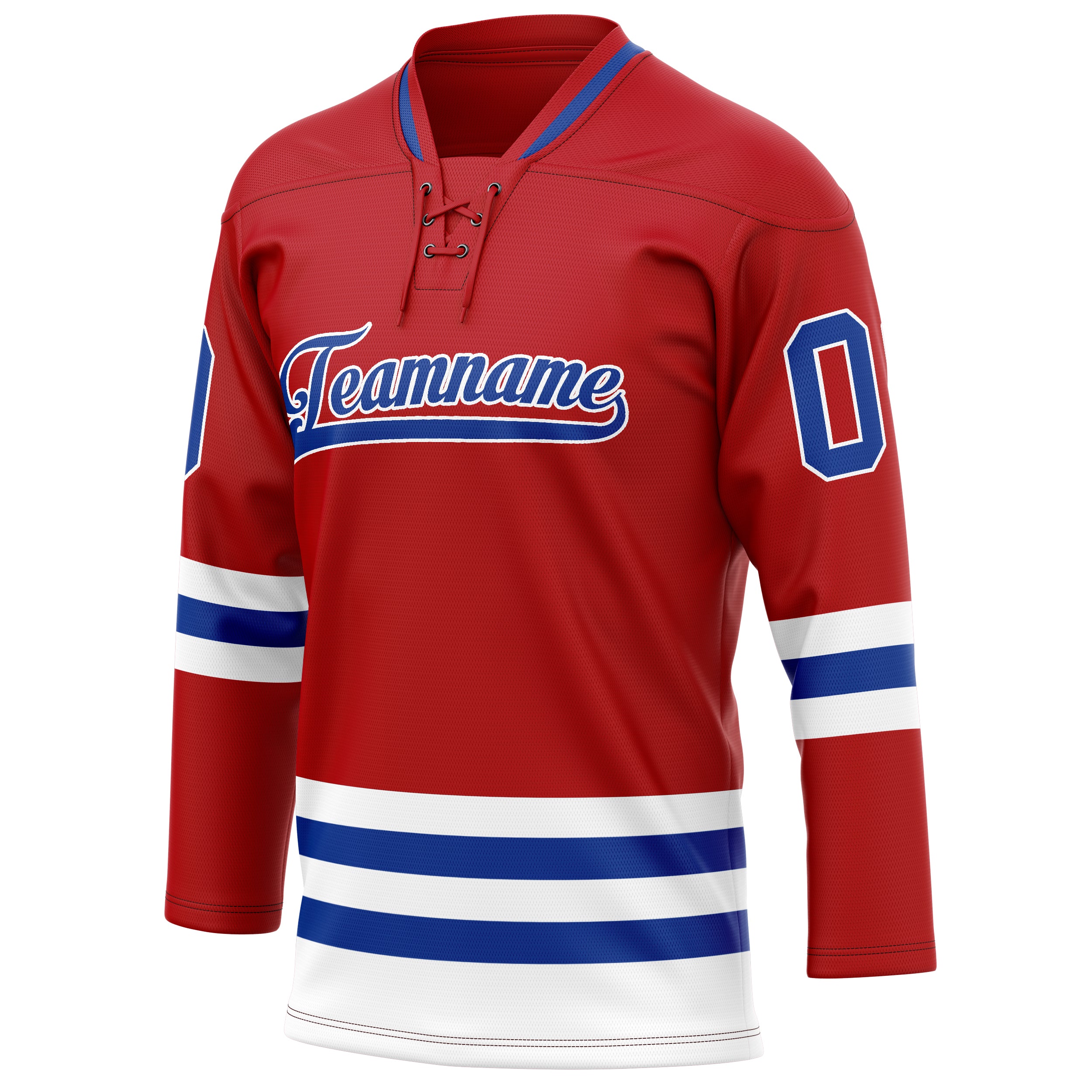 Personalized Red & Royal Solid Colour Hockey Jersey