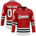 Personalized Red & White Solid Colour Hockey Jersey