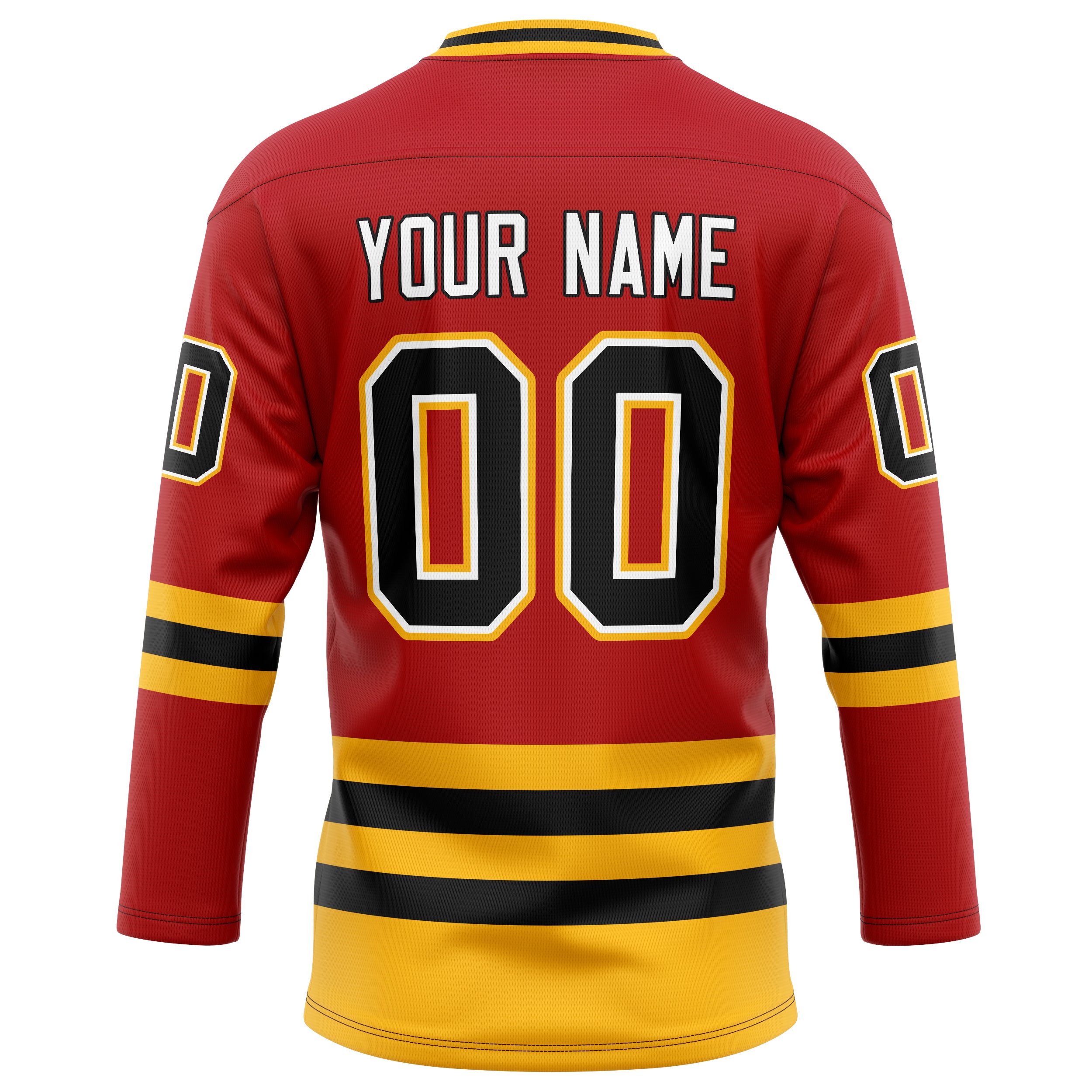Personalized Red & Black Solid Colour Hockey Jersey