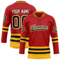 Personalized Red & Black Solid Colour Hockey Jersey