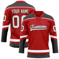 Personalized Red & Gray Solid Colour Hockey Jersey