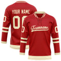 Personalized Red & Cream Solid Colour Hockey Jersey