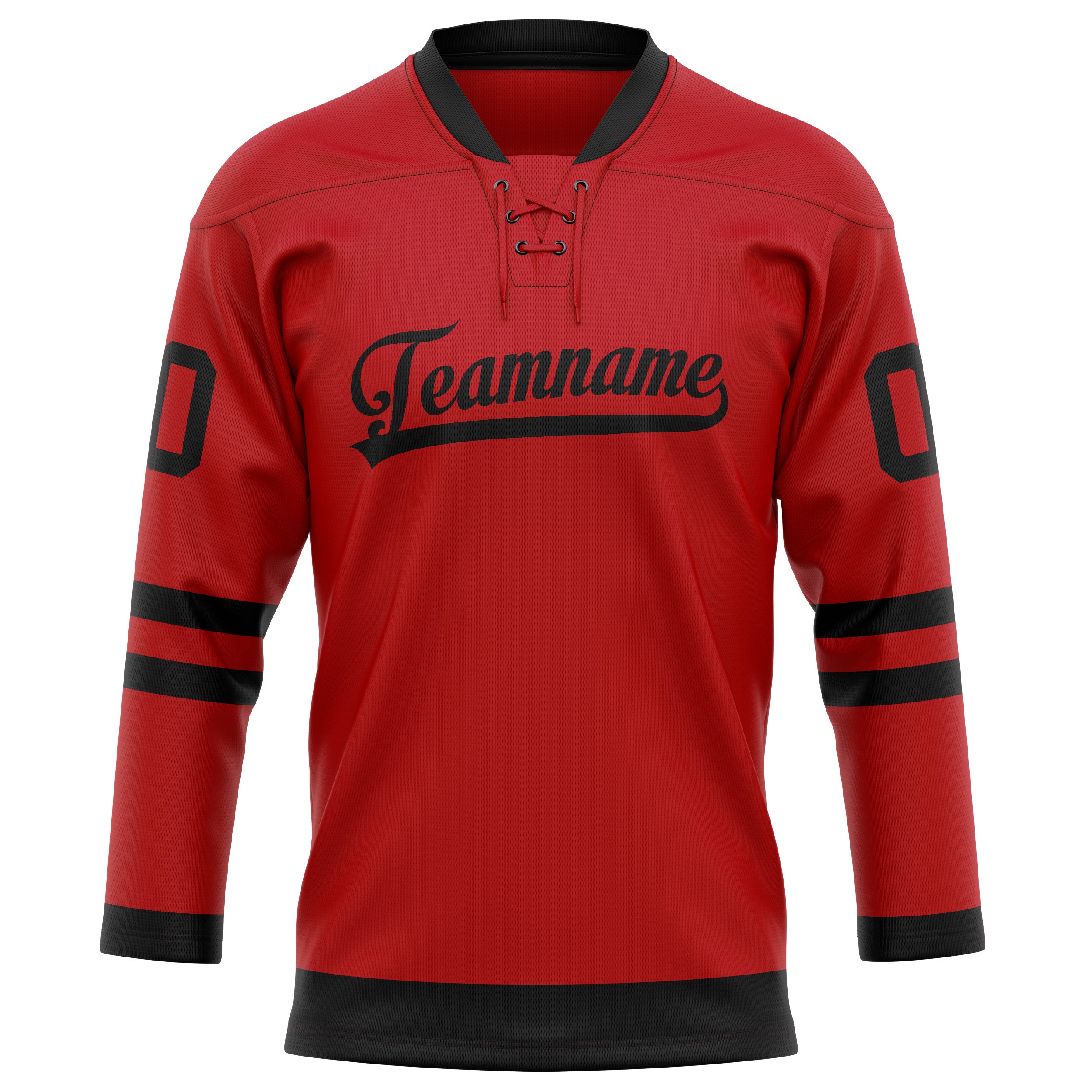 Personalized Red & Black Solid Colour Hockey Jersey