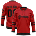 Personalized Red & Black Solid Colour Hockey Jersey