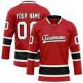 Personalized Red & Black Solid Colour Hockey Jersey