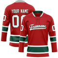Personalized Red & Kelly Green Solid Colour Hockey Jersey