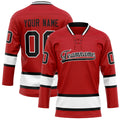 Personalized Red & White Solid Colour Hockey Jersey