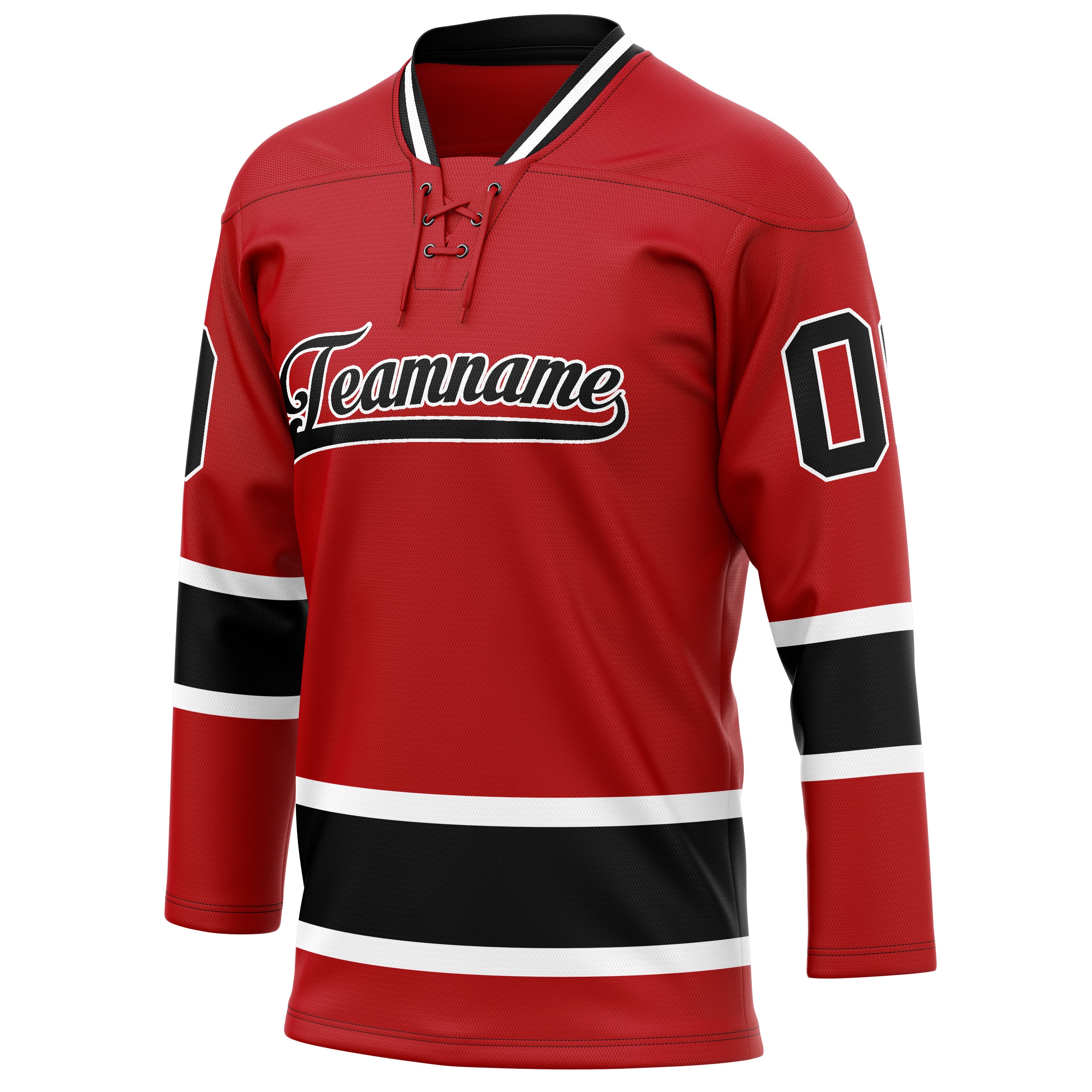 Personalized Red & White Solid Colour Hockey Jersey