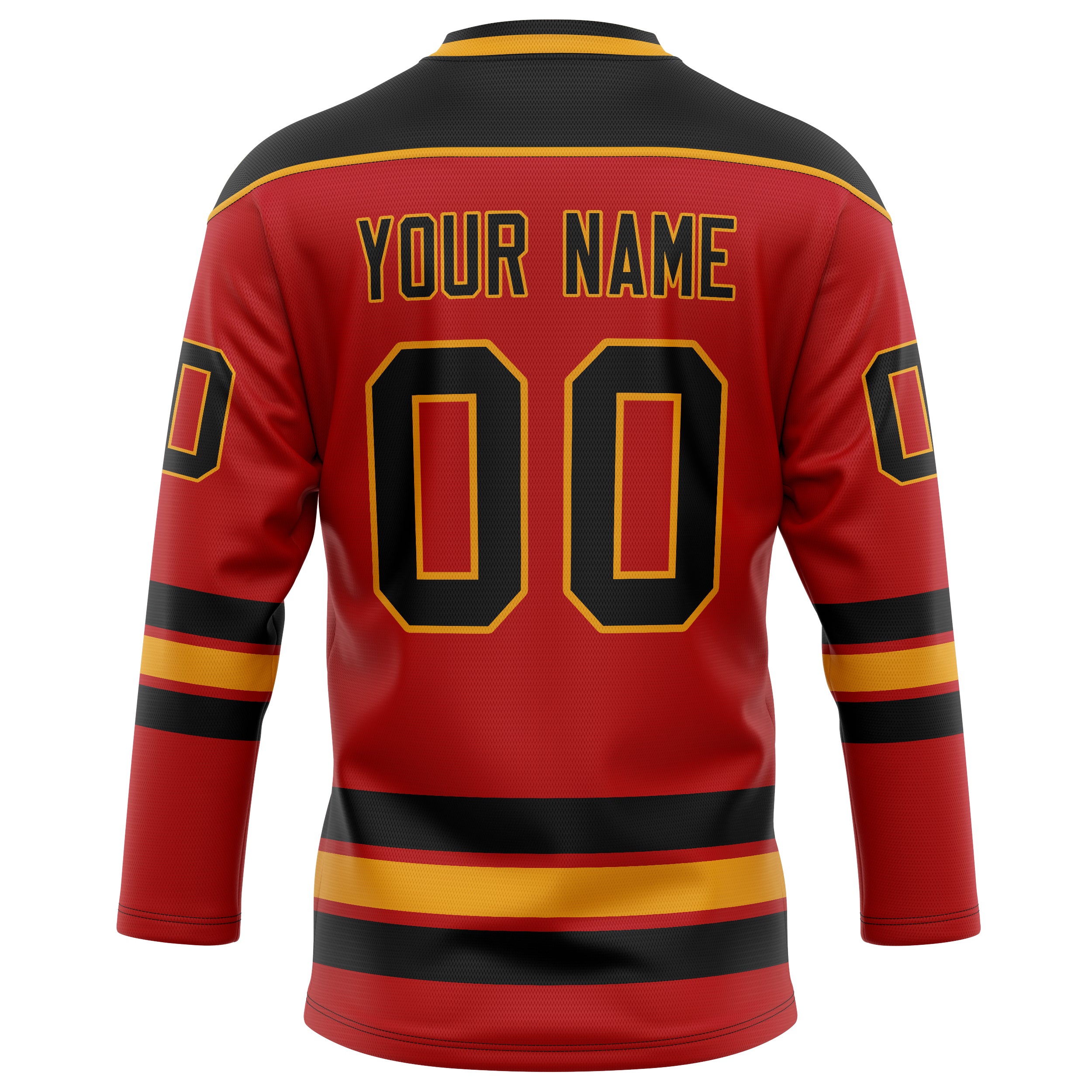 Personalized Red & Black Solid Colour Hockey Jersey