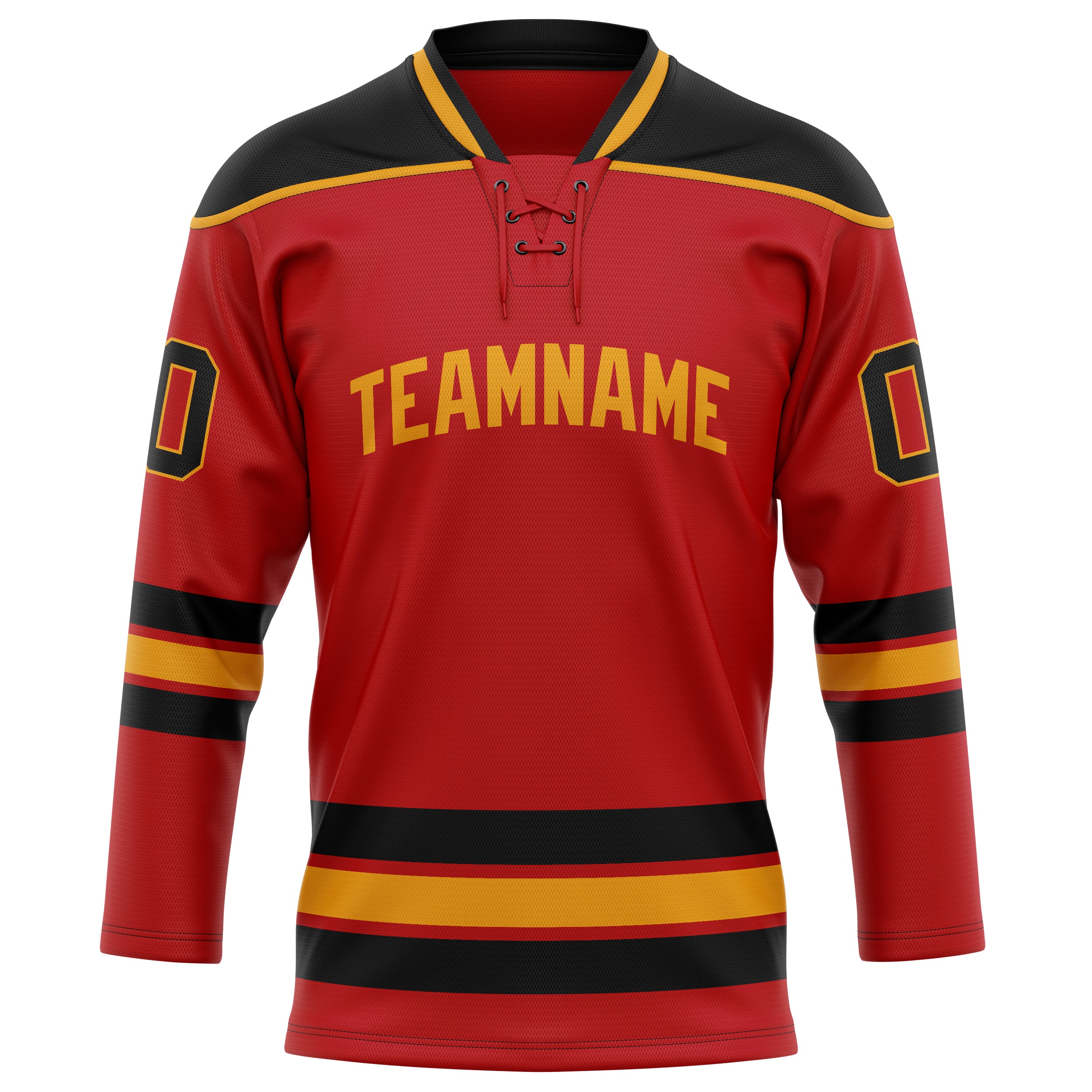Personalized Red & Black Solid Colour Hockey Jersey