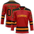 Personalized Red & Black Solid Colour Hockey Jersey