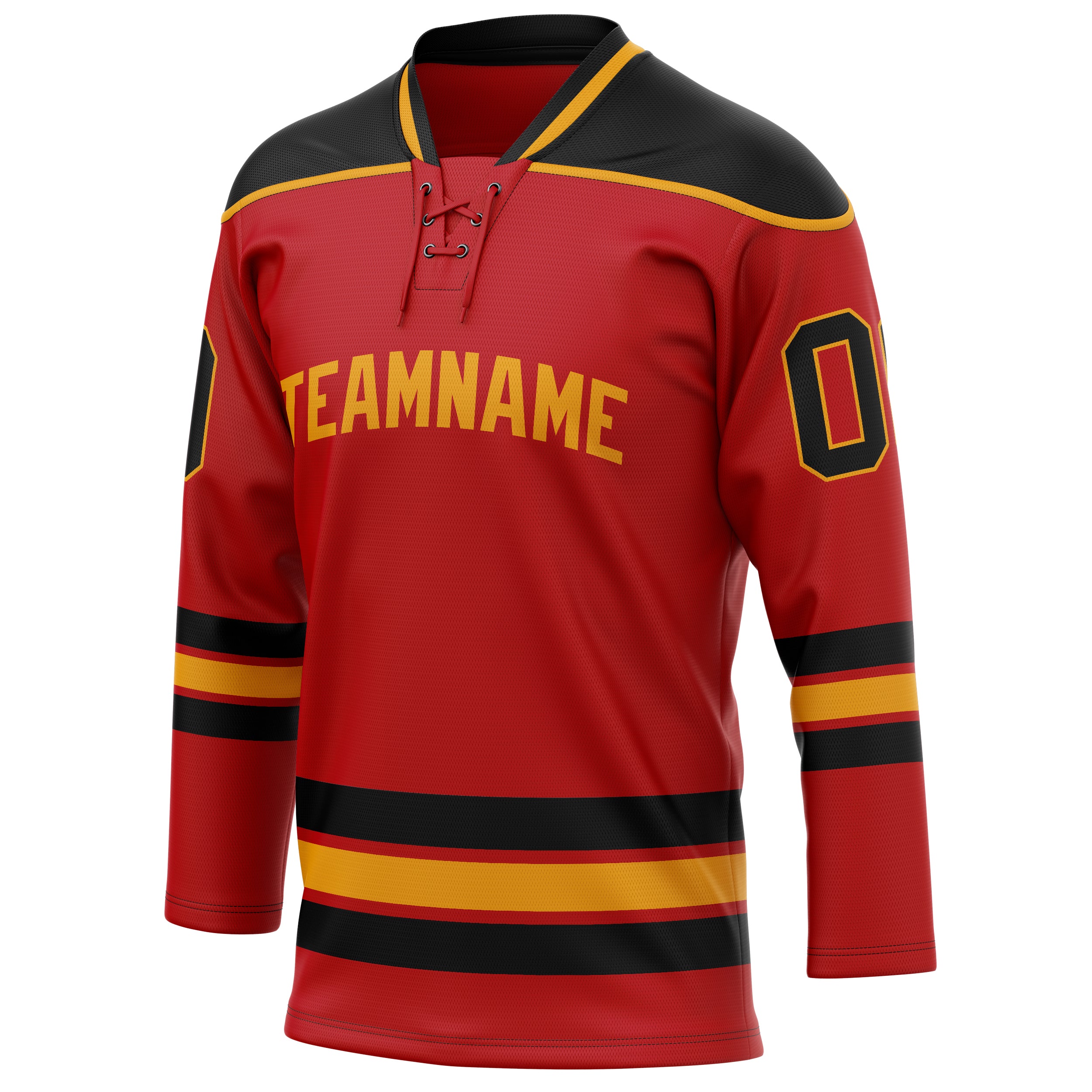 Personalized Red & Black Solid Colour Hockey Jersey