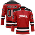 Personalized Red & Black Solid Colour Hockey Jersey