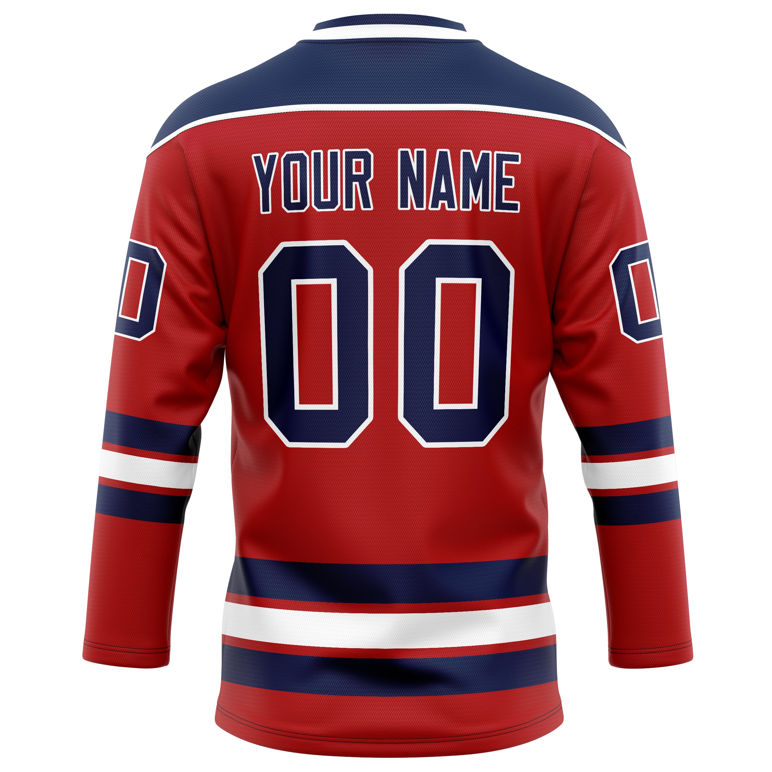 Personalized Red & Navy Solid Colour Hockey Jersey