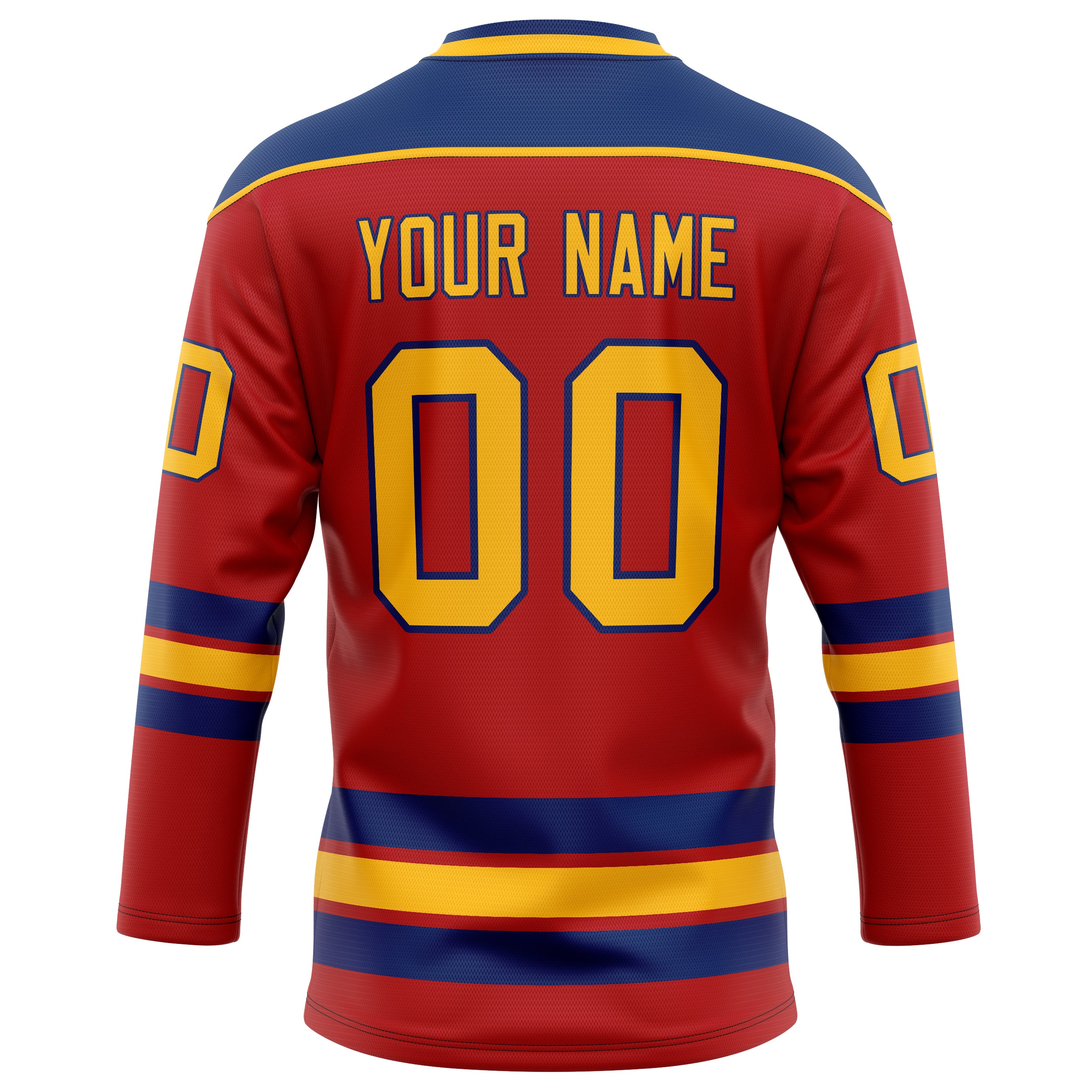 Personalized Red & Gold Solid Colour Hockey Jersey