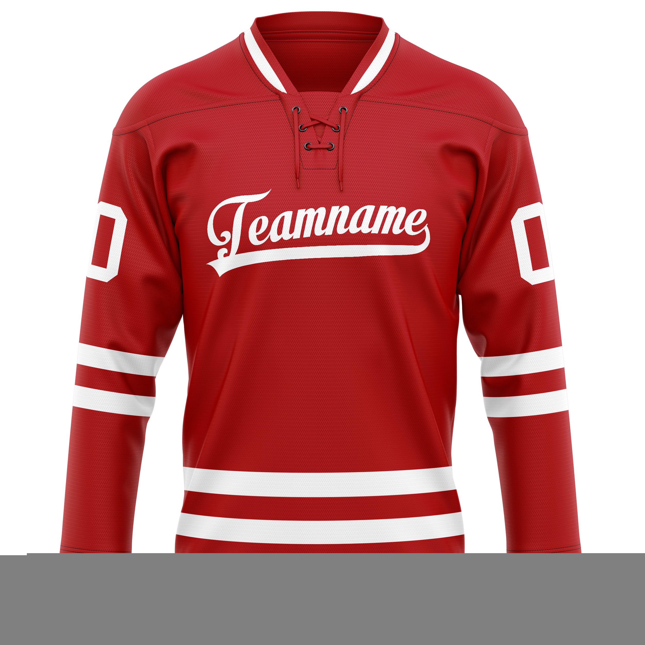 Personalized Red & White Solid Colour Hockey Jersey