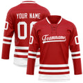 Personalized Red & White Solid Colour Hockey Jersey