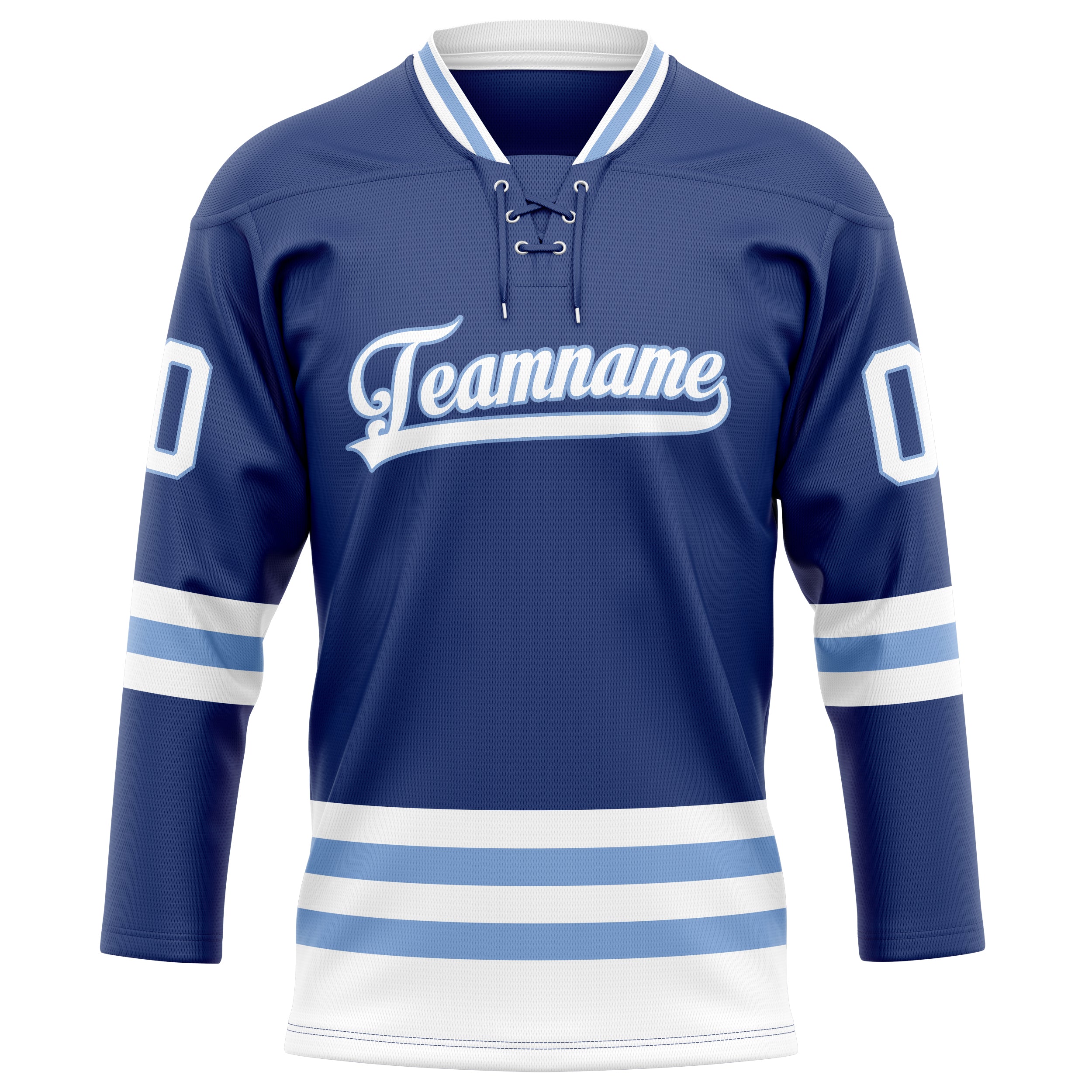 Personalized Royal & White Solid Colour Hockey Jersey