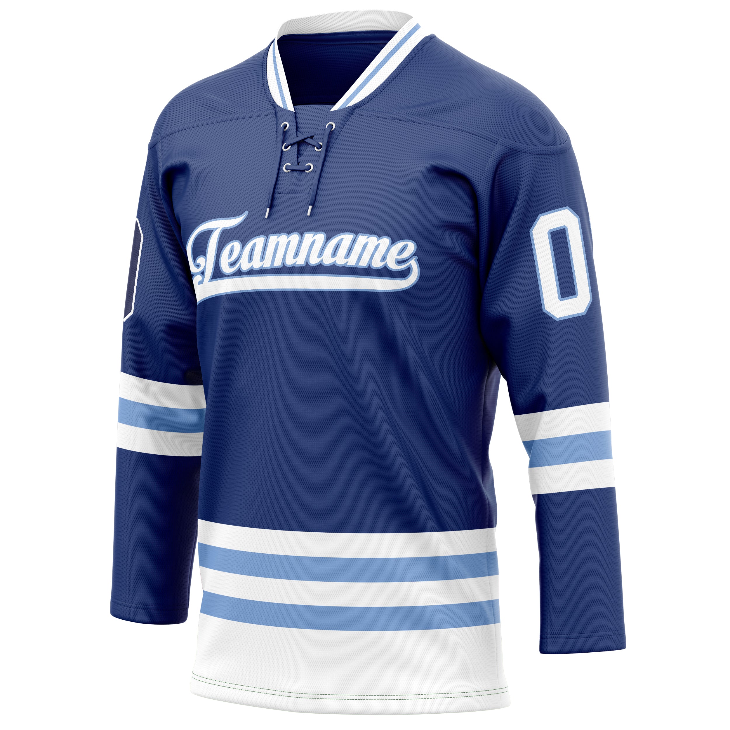 Personalized Royal & White Solid Colour Hockey Jersey