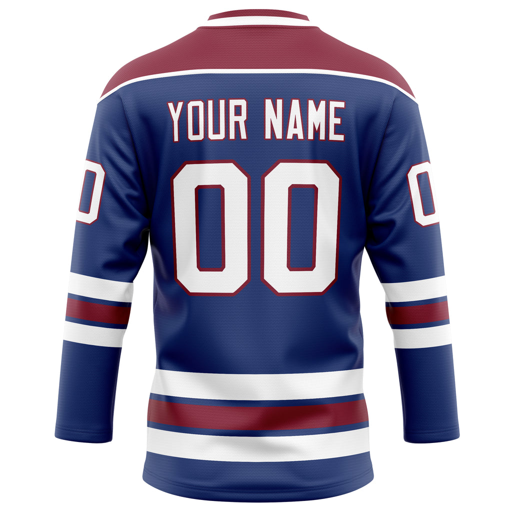 Personalized Royal & Maroon Solid Colour Hockey Jersey