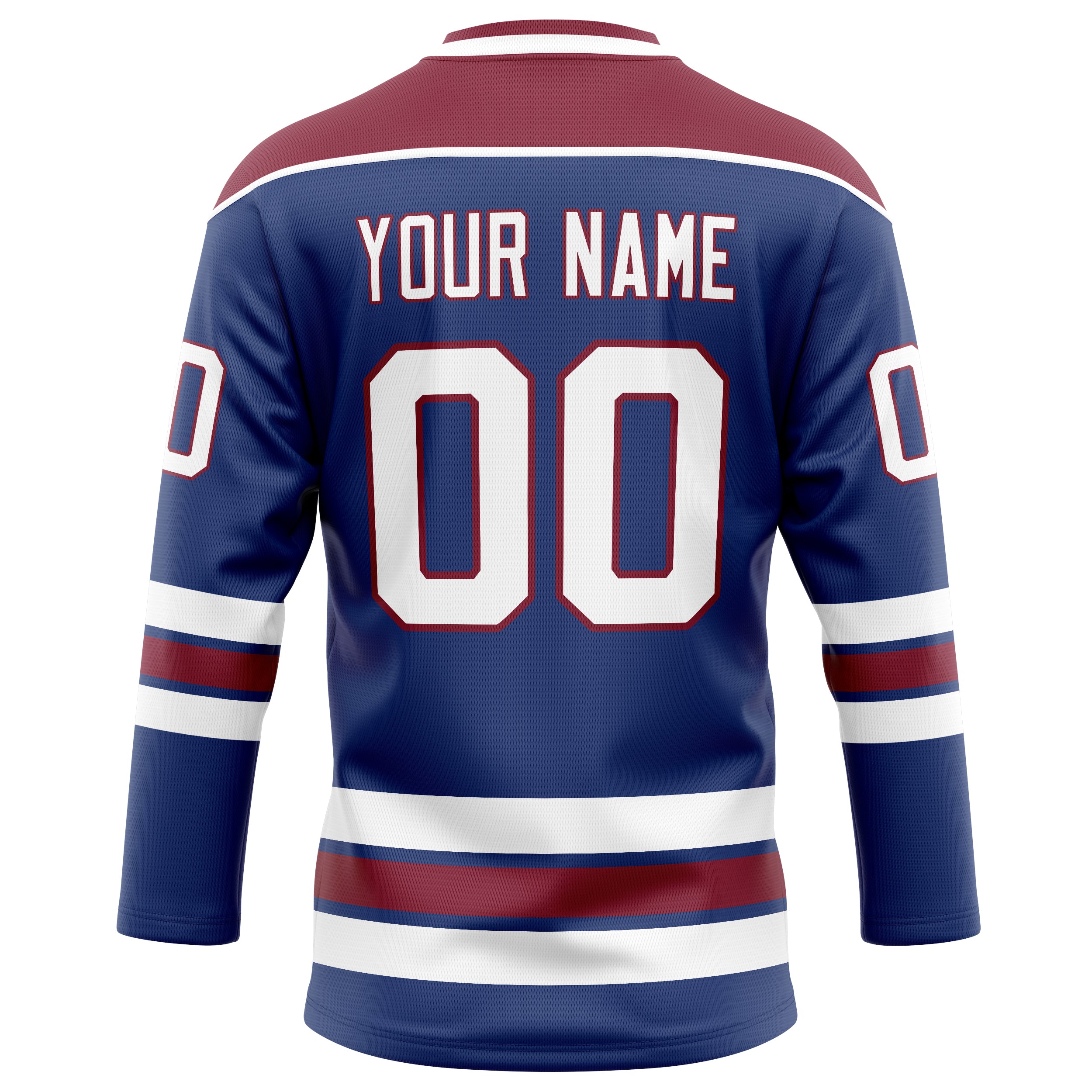 Personalized Royal & Maroon Solid Colour Hockey Jersey